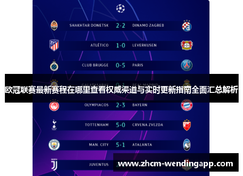 欧冠联赛最新赛程在哪里查看权威渠道与实时更新指南全面汇总解析 欧冠联赛最新赛程在哪里查看权威渠道与实时更新指南全面汇总解析